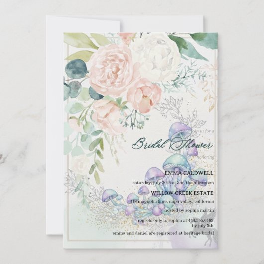 Pastel Bouquet Bridal Shower Invitation 招待状 (正面)