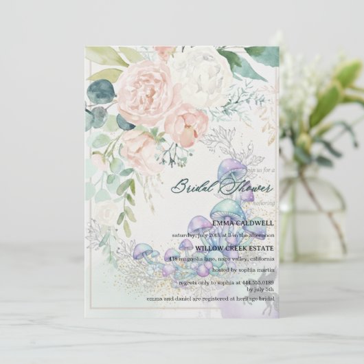 Pastel Bouquet Bridal Shower Invitation 招待状 (スタンド正面)