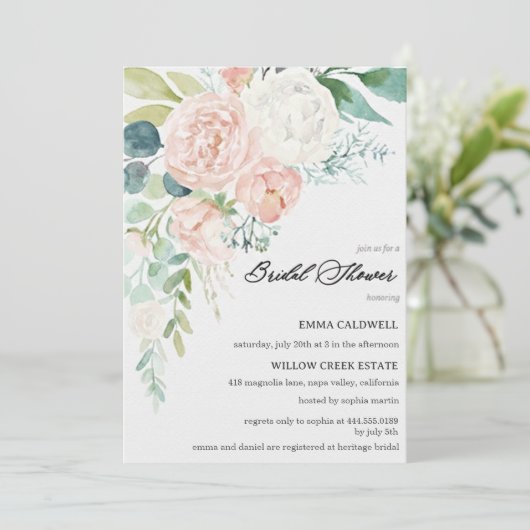 Pastel Bouquet Bridal Shower Invitation 招待状 (スタンド正面)