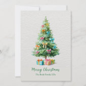 Pastel Bows Christmas Tree Holiday Card シーズンカード (正面)