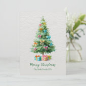 Pastel Bows Christmas Tree Holiday Card シーズンカード (スタンド正面)