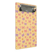 Pastel Bows & Flowers Pattern – Cute Yellow Girly ミニクリップボード (アングル)
