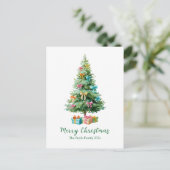 Pastel Bows Ribbons Christmas Tree Postcard シーズンポストカード (スタンド正面)