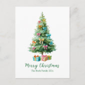 Pastel Bows Ribbons Christmas Tree Postcard シーズンポストカード (正面)