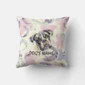 Pastel Boxer Dog Portrait – Artistic Brushstroke クッション (裏面)