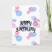 Pastel Brush Stroke Circles Birthday Card カード (正面)