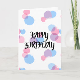 Pastel Brush Stroke Circles Birthday Card カード