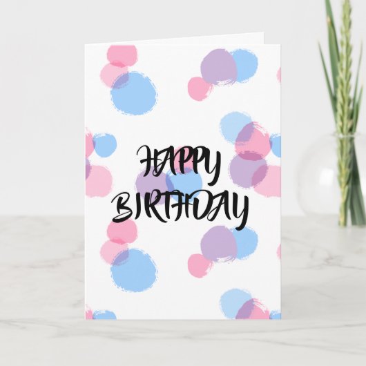 Pastel Brush Stroke Circles Birthday Card カード (正面)