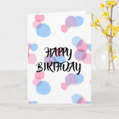 Pastel Brush Stroke Circles Birthday Card カード (黄色い花)