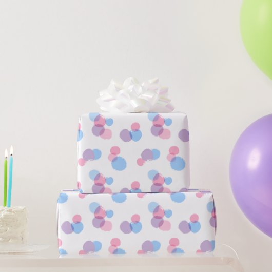 Pastel Brush Stroke Circles Design Wrapping Paper ラッピングペーパー (パーティーギフト)