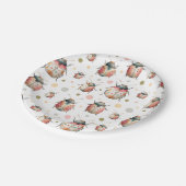 Pastel Bugs Cute Insect Pattern Watercolor Beetles ペーパープレート (アングル)