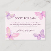 Pastel Butterflies Baby Shower Books For Baby エンクロージャーカード (正面)