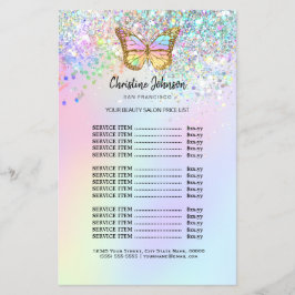 pastel butterfly beauty salon flyer チラシ