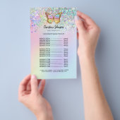 pastel butterfly beauty salon flyer チラシ (ハンドル)