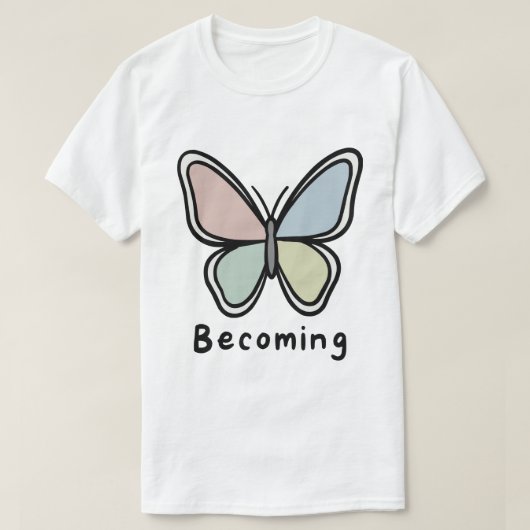 Pastel Butterfly Becoming Tシャツ (デザイン正面)