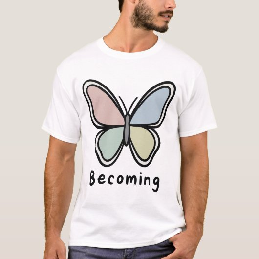 Pastel Butterfly Becoming Tシャツ (正面)