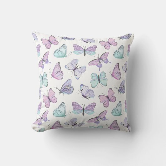 Pastel Butterfly Dream Pillow クッション (正面)