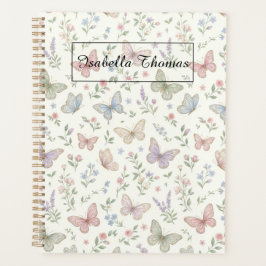 Pastel Butterfly Floral Notebook Cover Background プランナー手帳