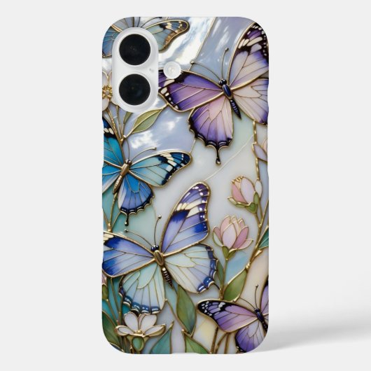 Pastel Butterfly iPhone Case Elegant Aesthetic Case-Mate iPhoneケース (裏面)
