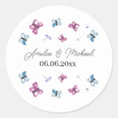 Pastel Butterfly Wedding Envelope Seal  ラウンドシール (正面)