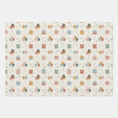 Pastel Cakes, Balloons & Confetti Scandi ラッピングペーパーシート (正面3)