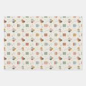 Pastel Cakes, Balloons & Confetti Scandi ラッピングペーパーシート (正面2)
