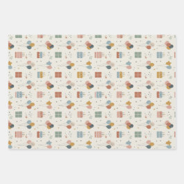 Pastel Cakes, Balloons & Confetti Scandi ラッピングペーパーシート