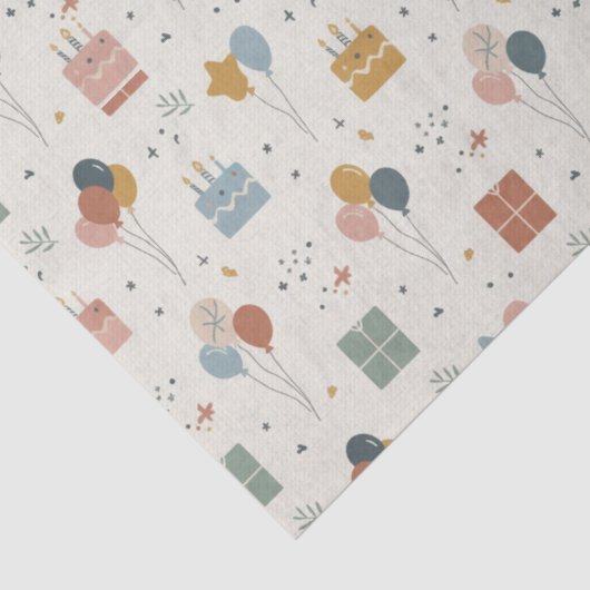  Pastel Cakes, Balloons & Stars Scandi Birthday 薄葉紙 (詳細)