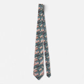 Pastel Camellias & Dusty Miller Seamless Botanical ネクタイ (正面)
