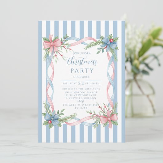 Pastel Candy Cane Christmas 招待状 (スタンド正面)