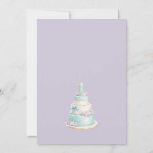 Pastel Candy Fairytale First Birthday Invitation 招待状 (裏面)