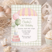 Pastel Carnival Birthday | Vintage | Gingham 招待状