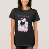 Pastel Cartoon Funny Unicorn Cat Tシャツ (正面)