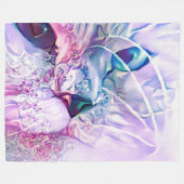 Pastel Cat Dreamscape  フリースブランケット (正面(横))