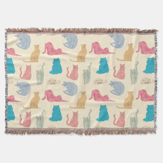 Pastel Cats スローブランケット (正面)