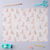 Pastel Cats and Hearts Tissue Paper 薄葉紙 (クラフト)