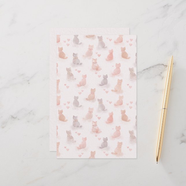Pastel Cats Paper Sheet (正面/裏面インサイチュ)