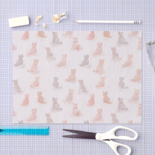 Pastel Cats Tissue Paper 薄葉紙 (クラフト)