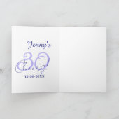 Pastel cheers 30th birthday purple elegant name da カード (内部)