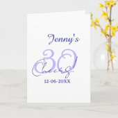 Pastel cheers 30th birthday purple elegant name da カード (黄色い花)