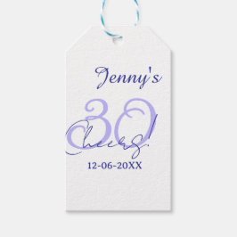 Pastel cheers 30th birthday purple elegant name da ギフトタグ