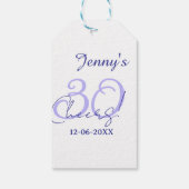 Pastel cheers 30th birthday purple elegant name da ギフトタグ (裏面)