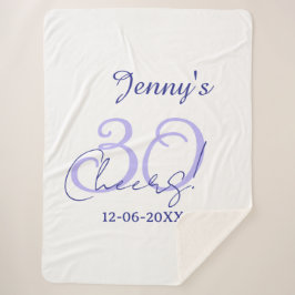 Pastel cheers 30th birthday purple elegant name da シェルパブランケット