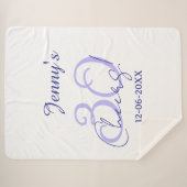 Pastel cheers 30th birthday purple elegant name da シェルパブランケット (正面(横))