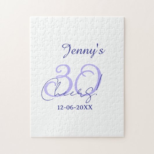 Pastel cheers 30th birthday purple elegant name da ジグソーパズル (縦)