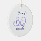 Pastel cheers 30th birthday purple elegant name da セラミックオーナメント (右)