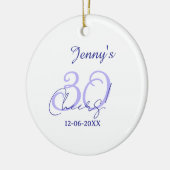 Pastel cheers 30th birthday purple elegant name da セラミックオーナメント (左)