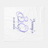 Pastel cheers 30th birthday purple elegant name da フリースブランケット (正面(横))