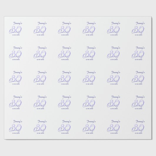 Pastel cheers 30th birthday purple elegant name da ラッピングペーパー (フラット)