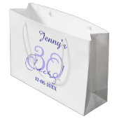 Pastel cheers 30th birthday purple elegant name da ラージペーパーバッグ (裏面アングル)